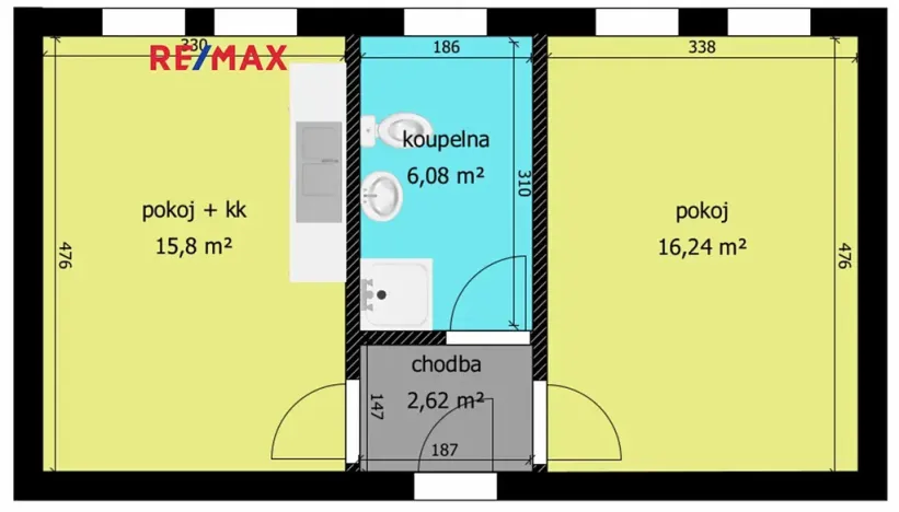 Pronájem bytu 2+kk, Chlumec nad Cidlinou, Rooseveltova, 41 m2
