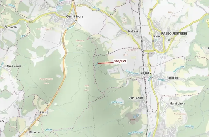 Dražba lesa, Spešov, 2318 m2