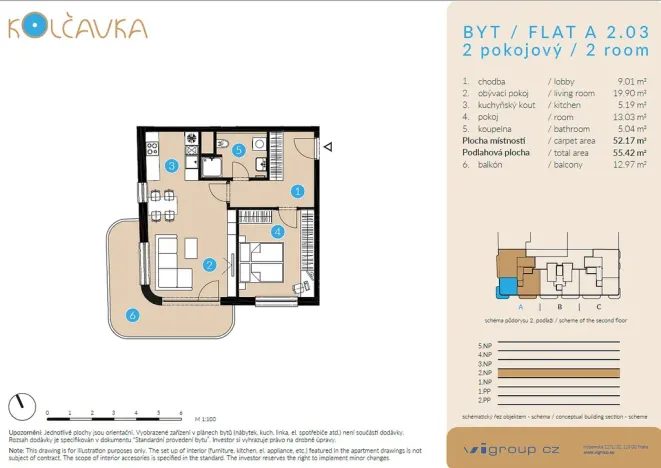 Prodej bytu 2+kk, Praha - Libeň, Nad Kolčavkou, 52 m2