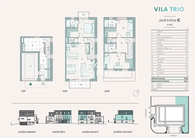 Prodej bytu 4+kk, Praha - Strašnice, Běžná, 153 m2