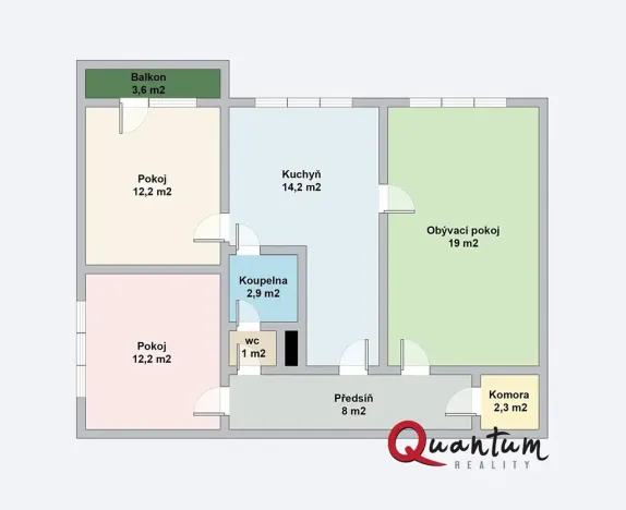 Prodej bytu 3+1, Praha - Braník, Vavřenova, 73 m2