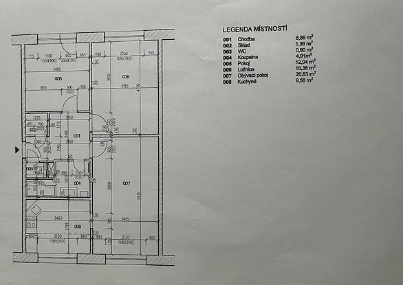 Prodej bytu 3+1, Olomouc - Hodolany, Starého, 73 m2