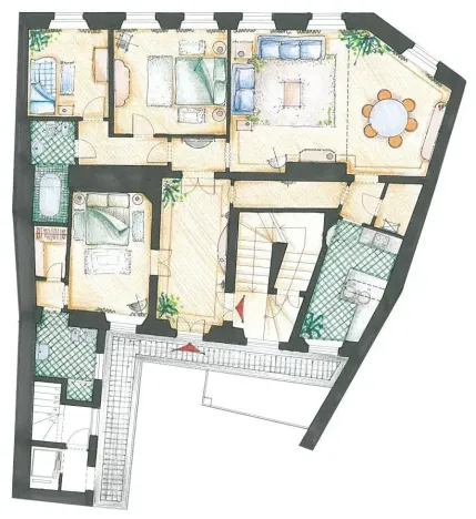 Pronájem bytu 4+1, Praha - Malá Strana, Vlašská, 187 m2