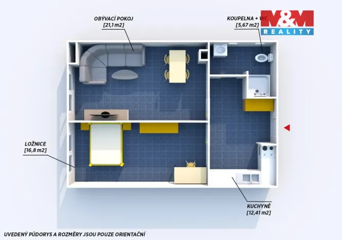 Pronájem bytu 2+kk, Strašice, 56 m2