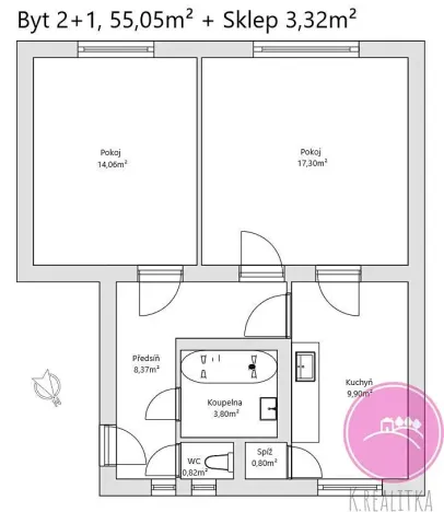 Prodej bytu 2+1, Olomouc, Ladova, 58 m2