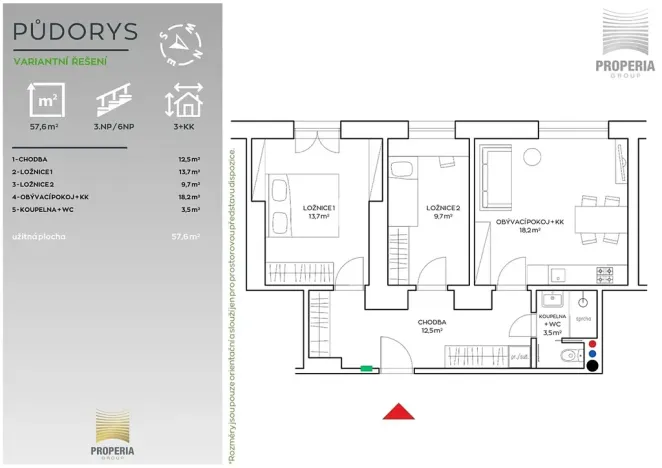Prodej bytu 2+1, Brno, Chaloupeckého náměstí, 58 m2