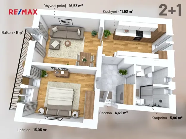 Prodej bytu 2+1, Praha - Modřany, Pod sady, 55 m2