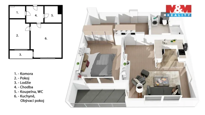 Prodej bytu 2+kk, Praha - Hlubočepy, Ondrákové, 47 m2