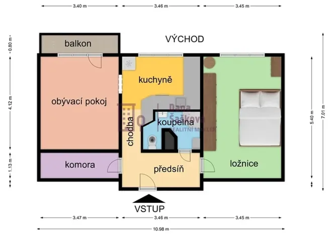 Pronájem bytu 2+1, Jindřichův Hradec, 59 m2