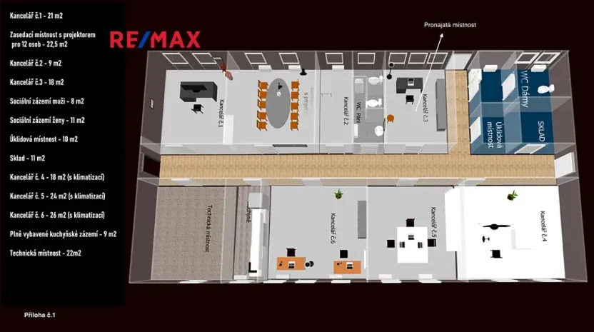 Pronájem kanceláře, Chlumec nad Cidlinou, Rooseveltova, 17 m2