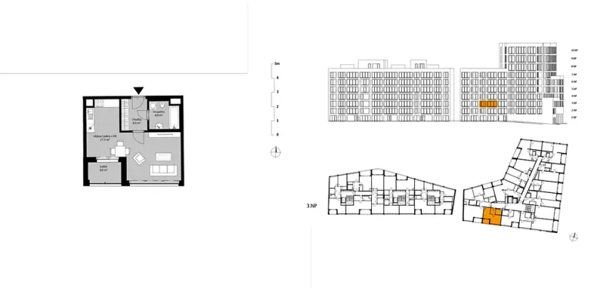 Pronájem bytu 1+kk, Praha - Karlín, Breitfeldova, 40 m2