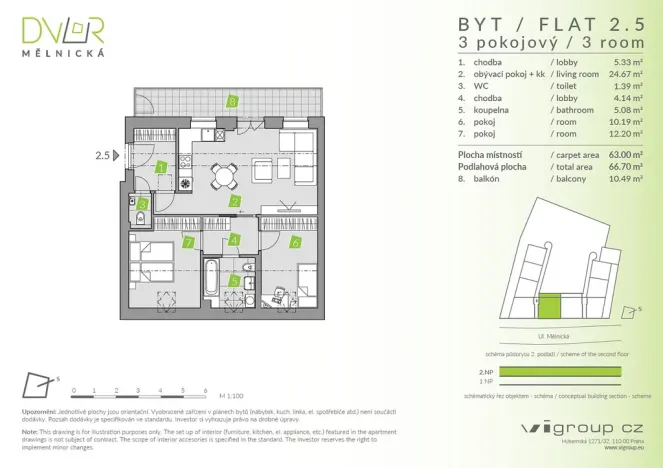 Prodej bytu 3+kk, Brandýs nad Labem-Stará Boleslav - Stará Boleslav, Mělnická, 63 m2
