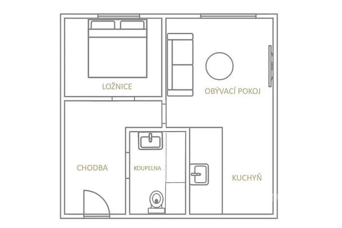 Pronájem bytu 2+kk, Most, Jana Kříže, 40 m2