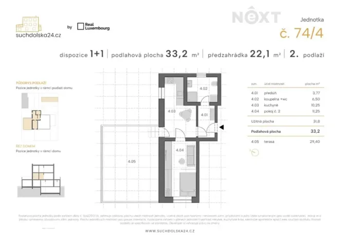 Prodej bytu 2+kk, Praha - Sedlec, Suchdolská, 34 m2