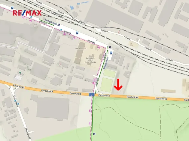 Pronájem komerčního pozemku, Přelouč, Jaselská, 1220 m2