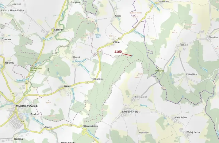 Dražba lesa, Vilice, 2693 m2