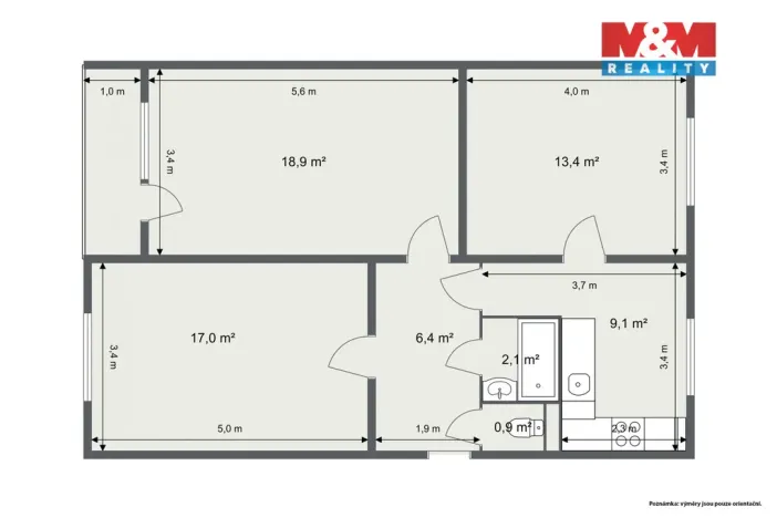 Prodej bytu 3+1, Hroznětín, Sídliště, 73 m2