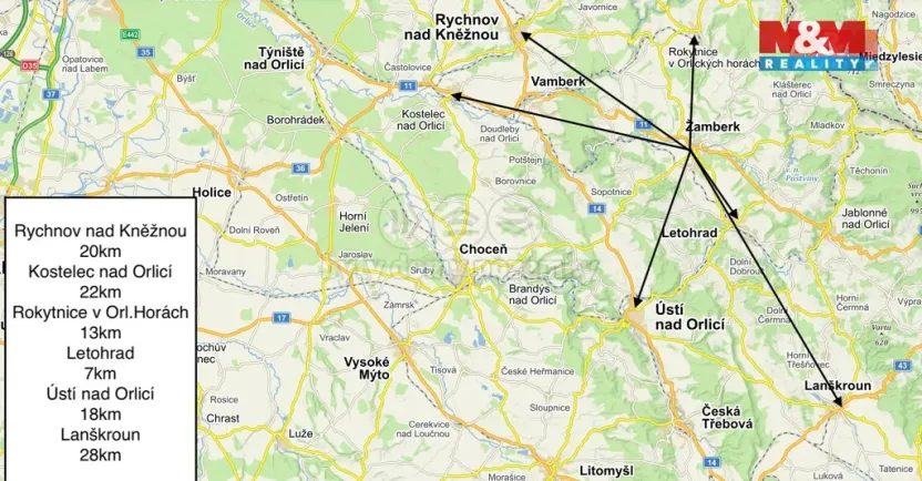 Pronájem bytu 1+1, Žamberk, Pionýrů, 35 m2