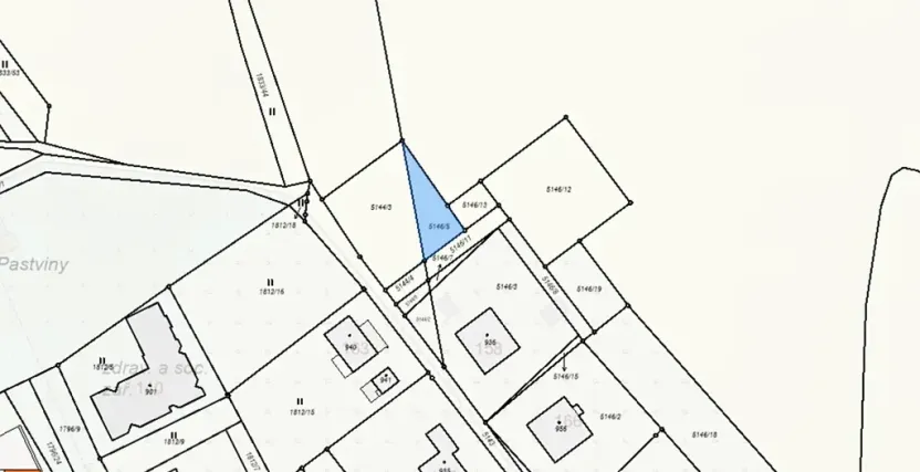 Prodej pozemku pro bydlení, Pastviny, 864 m2