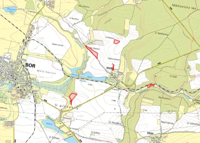 Prodej pole, Bor, 44369 m2