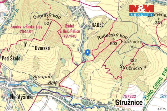 Prodej louky, Žandov - Radeč, 3251 m2