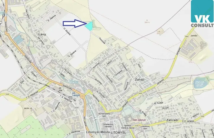 Prodej pozemku pro bydlení, Litomyšl, Kornická, 4343 m2