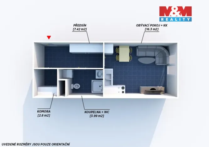 Pronájem bytu 1+kk, Třemošná, Školní, 32 m2
