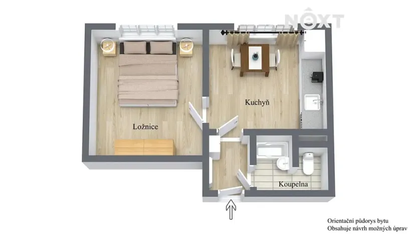 Pronájem bytu 1+1, Žatec, Družstevní, 36 m2