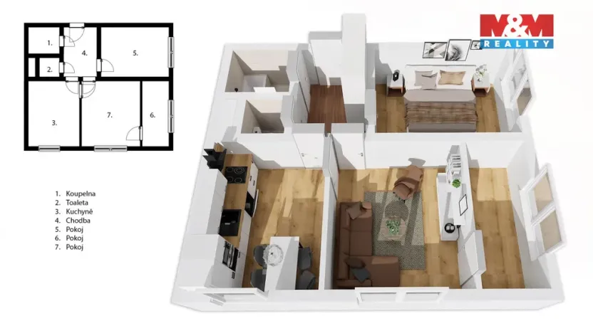 Prodej bytu 3+1, Jablonec nad Nisou, Na Vršku, 59 m2