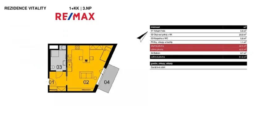 Pronájem bytu 1+kk, Praha - Smíchov, Kobrova, 43 m2