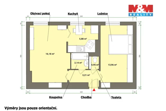 Pronájem bytu 2+1, Velká Hleďsebe, 43 m2