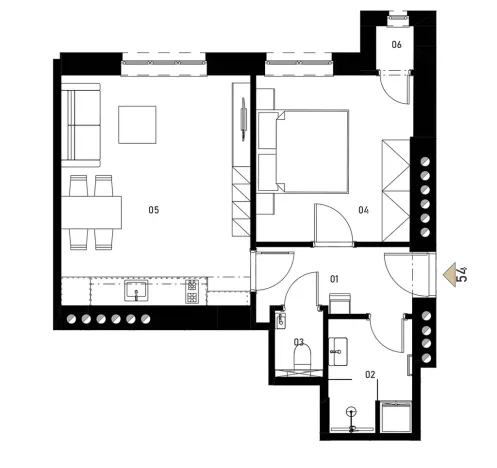 Prodej bytu 2+kk, Praha - Břevnov, Pod Drinopolem, 46 m2