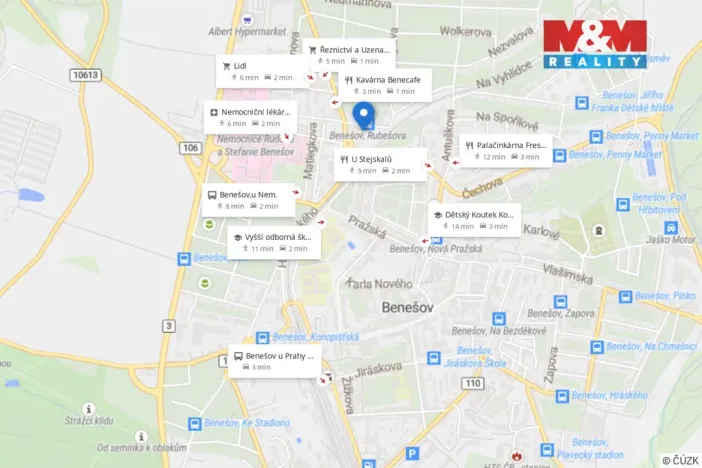 Pronájem bytu 2+kk, Benešov, Rubešova, 48 m2