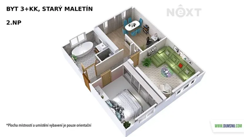 Prodej bytu 3+kk, Maletín, 56 m2