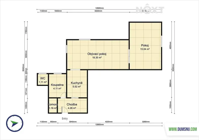 Prodej bytu 2+kk, Šumperk, Vrchlického, 50 m2