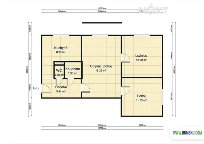 Pronájem bytu 3+1, Šumperk, Lidická, 68 m2
