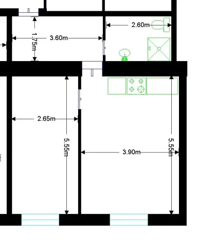 Pronájem bytu 2+kk, Praha - Holešovice, Dělnická, 48 m2