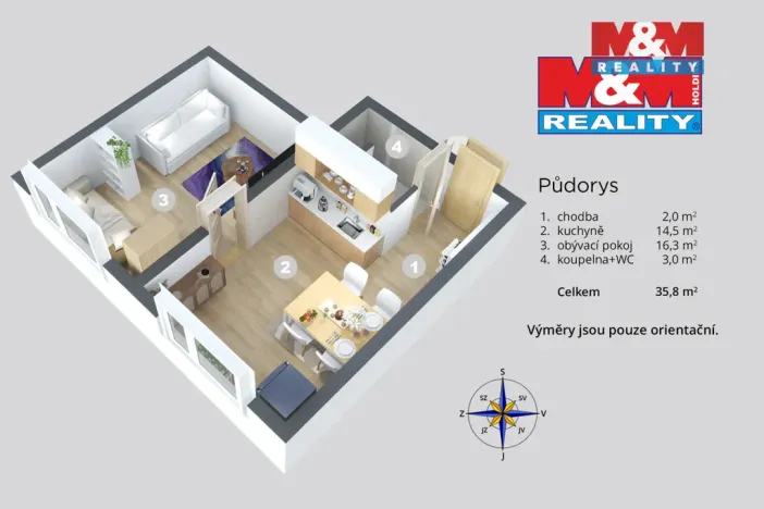 Prodej bytu 1+1, Ústí nad Labem - Neštěmice, Sibiřská, 35 m2