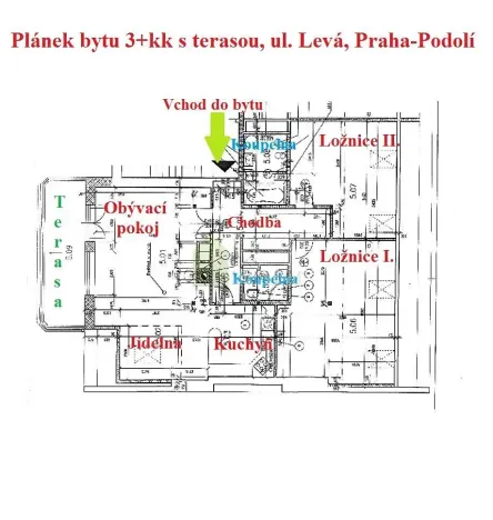 Prodej bytu 3+kk, Praha - Podolí, Levá, 150 m2