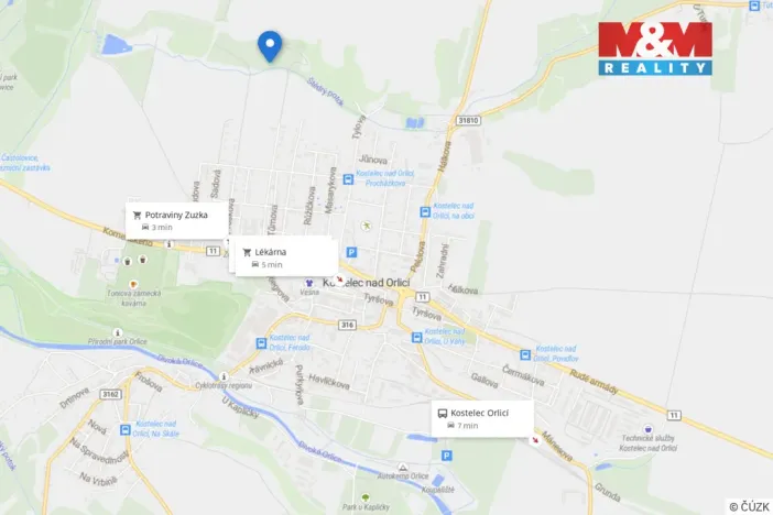 Prodej zahrady, Kostelec nad Orlicí, 410 m2