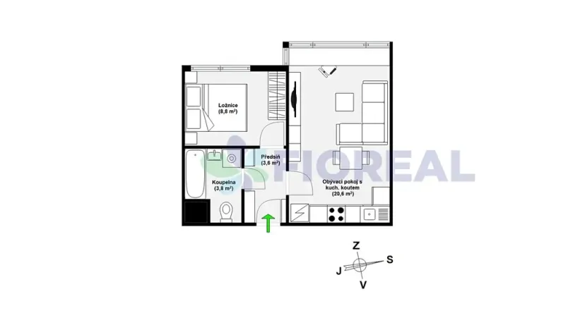 Prodej bytu 2+kk, Praha - Troja, Olštýnská, 37 m2