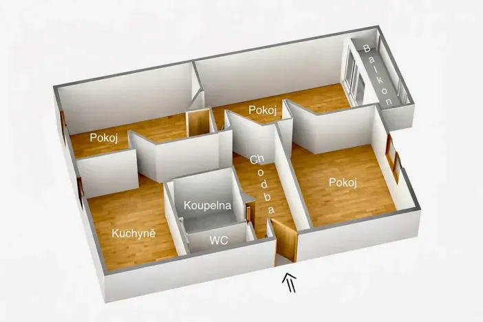 Prodej bytu 3+1, Kyjov, Sídliště Za Stadionem, 67 m2