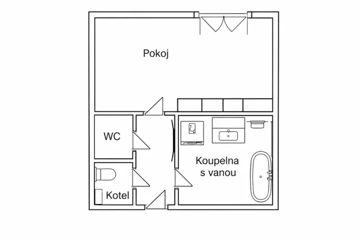 Pronájem bytu 1+kk, Vacenovice, Na Dědině, 31 m2