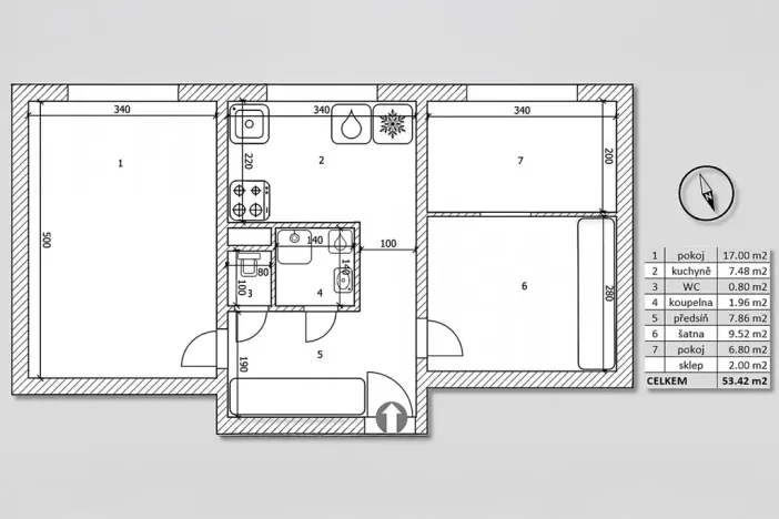 Prodej bytu 2+1, Praha - Malešice, Cerhenická, 52 m2