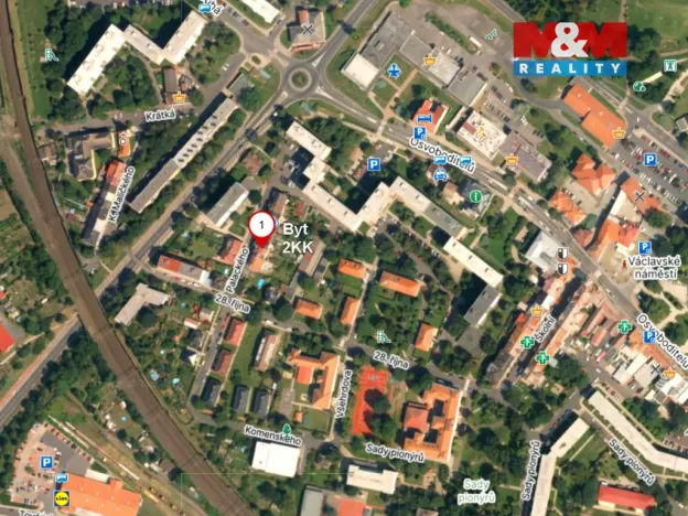 Pronájem bytu 2+kk, Lovosice, Palackého, 42 m2