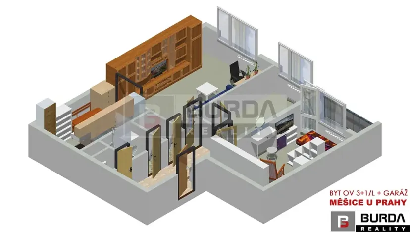 Prodej bytu 3+1, Měšice, 68 m2