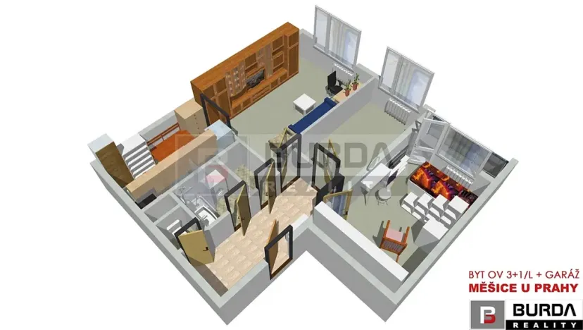 Prodej bytu 3+1, Měšice, 68 m2