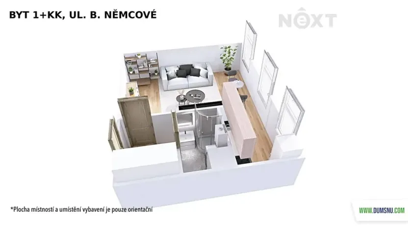 Pronájem bytu 1+kk, Šumperk, B. Němcové, 32 m2