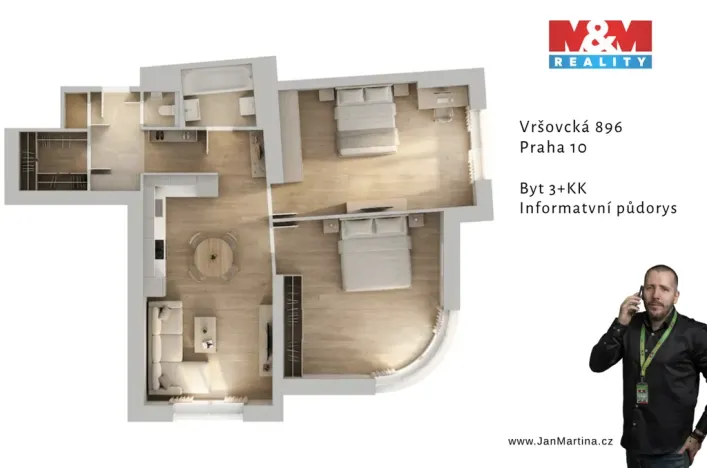 Prodej bytu 3+kk, Praha - Vršovice, Vršovická, 87 m2