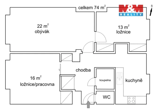 Prodej bytu 3+1, Praha - Vršovice, náměstí Svatopluka Čecha, 74 m2